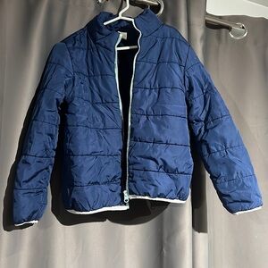 Boys or girls Blue thin puffer fall or winter jacket crazy 8, size 7/8